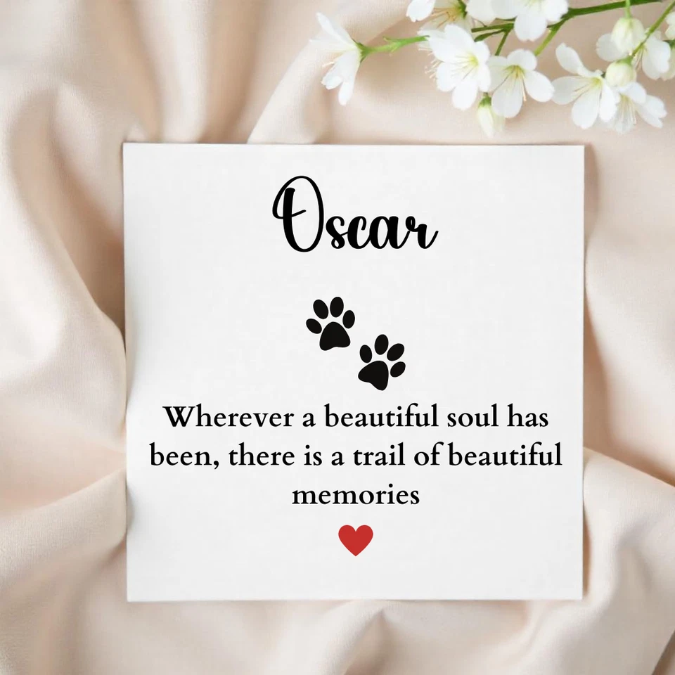 Personalised Pet bereavement card Dog sympathy card loss of your pet sorry 6x6 - Image 1 of 2
