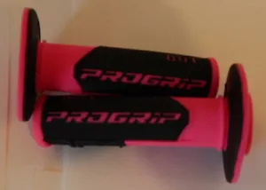 Motorcycle Grips ProGrip 801 off-road Flourencent Pink/Black Half-Waffle - Picture 1 of 1