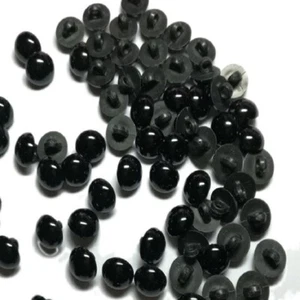 Lot de 8 pcs - BOUTON PERLE CHAMPIGNON / NOIR * 11 mm * YEUX ANIMAUX - B41 - Picture 1 of 1