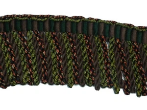 Conso Trim Imperial 21982 IC8 BROWN GREEN BLACK Decorative Bullion Fringe BTY - Picture 1 of 1