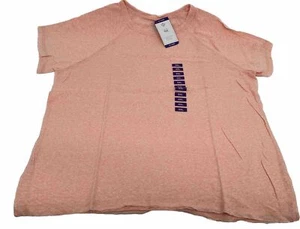 Member's Mark Peach Sz XXL Women's Linen Blend Crew Neck Short Sleeve Pocket Tee - Picture 1 of 7