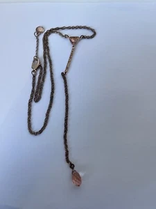 Necklace BCB Generation Pink Gold Tone  Pink Crystals Y-Drop Style - Picture 1 of 11