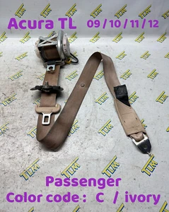 09-12 Acura TL Seatbelt FRONT passenger RIGHT ivory 2009 2010 2011 2012 OEM - Picture 1 of 6