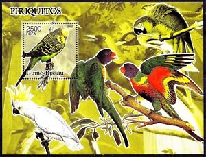 Guinea Bissau 2005 Pappagalli Uccelli Ara Natura Fauna Selvatica M S Mnh