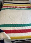 Vtg Hudson Bay Blanket 6 Point Wool Queen 91X95 Thick Real Deal England Restore