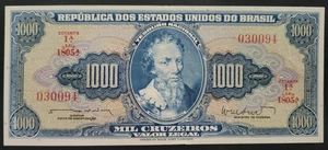 1962 Brazil 1000 Cruzeiros Pick #173b UNC - Picture 1 of 4