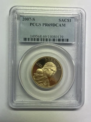 2007-S Sacagawea Native American  One Dollar PCGS- PR 69 D CAM.--REEDERSONG - Image 1 of 4
