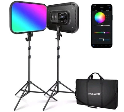 NEEWER 2 Pack RGB168 18.3 Inch LED Panel Video Light - Image 1 of 4