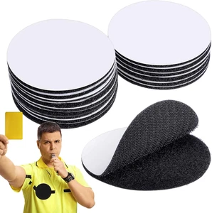 Chengu 12 Pairs Referee Patch Hook and Loop Dots 3 Inch Self Sticky Circle round - Picture 1 of 12