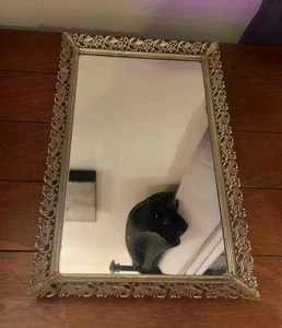 Vintage Decorative Mirror Wall Mount, Stand Or Tray 14.5"X9.5" Silver - Picture 1 of 3