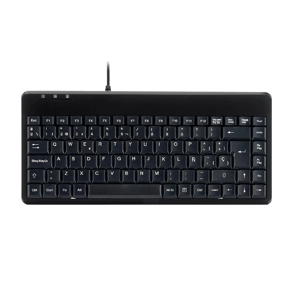 Perixx PERIBOARD-409P Wired PS2 Mini Keyboard Black US English Layout Black