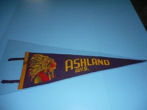 Vintage ASHLAND Wisconsin Felt Pennant - Bild 1 von 3