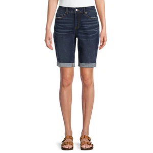 Time and Tru Damen Mid Rise Rollbündchen Denim Bermuda kurz Größe 18 - Bild 1 von 6