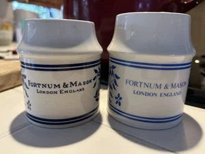 VTG  Fortnum & Mason English Blue Ivy Lot Of 2 Jars Farmhouse Cottage Decor - Picture 1 of 10