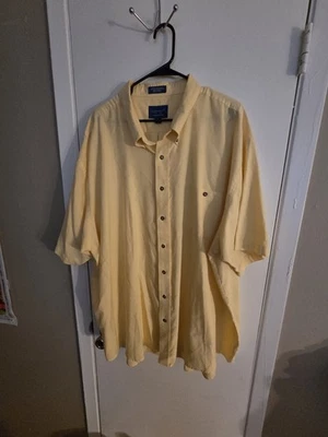 towncraft mens yellow button Down Short Sleeve  Shirt Size 4XLT - Image 1 of 4