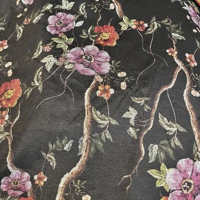 Ponte Knit Fabric, 3.5 Yards, 62”, Black Floral, Polyester Rayon Spandex Blend - Image 1 of 3
