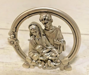 Cecchini Maria Josef Jesus Krippe Silber Metall Deko Italien - Bild 1 von 4