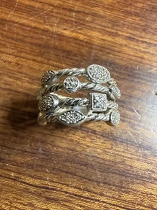 David Yurman Sterling 4-reihiger Diamant Konfetti Ring Größe 6 - Bild 1 von 4