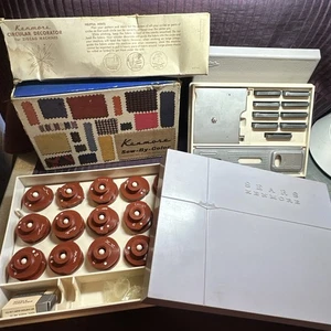 Lote en zigzag decorador circular ojal vintage Kenmore coser por color leva conjunto - Imagen 1 de 24