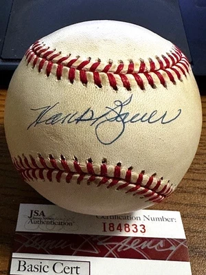 HANK BAUER 4 SIGNED AUTOGRAPHED OAL BASEBALL!  Yankees, Athletics!  JSA! - Image 1 of 2