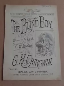 George H. Chirgwin - The Blind Boy 1892 Victorian sheet music - Picture 1 of 1