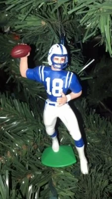 Peyton Manning Indianapolis Colts Árbol de Navidad Adorno Azul Jersey Fútbol Foto 1 de 2