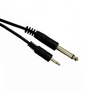 3.5mm Mono Jack Plug to 6.35mm Mono 1/4" Plug Small to Big Jack Audio Cable Lead - Picture 1 of 1