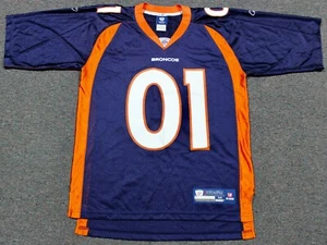 Camiseta de fútbol americano NFL Denver Broncos Hendershot #01 talla: mediana Reebok OnField azul - Imagen 1 de 8