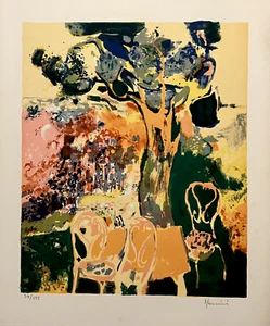 Claude Mancini lithographie originale signée 1970 art abstrait abstraction art - Imagen 1 de 1