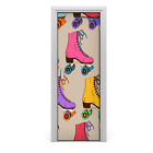 Tulup Doorsticker 75X205cm Decorative Sticker - Adhesive Colored Skate At The
