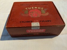VINTAGE TUEROS HUMIDORES CIGAR BOX FINEST IMPORTED TOBACCO 25 CIGARS empty