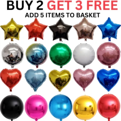 18 inch Big Star Heart Round Foil Balloons Helium Balloon Party Birthday Wedding — 第 1/3 张图片