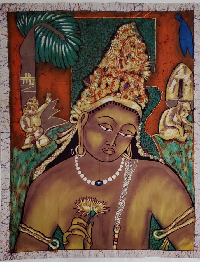 Padmapani Batik Fabric Panel Cotton 36 X 45 Inches - Image 1 of 1