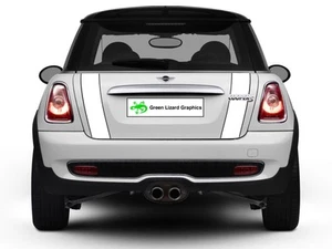 White with Black Border Laminated Boot Stripes for Mini Cooper R56 2007-2013 - Picture 1 of 2