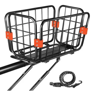Portabicicletas Trasero Aleación de Aluminio Cesta Plegable Ajustable con Cesta Cable elástico - Imagen 1 de 10