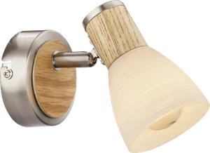 Faretto 1 luce - metallo legno vetro E14 - marca Globo - nuovo da expo negozio - Foto 1 di 3
