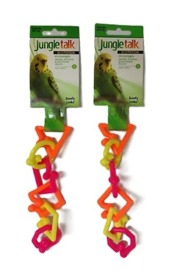 JUNGLE TALK Set Two Bird Toy 6.5" long Baby Goofy Links for Small Birds FDA-approved plastic
