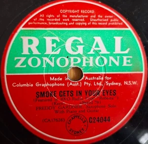Freddy Gardner - Smoke Gets In Your Eyes 1958 australiano 10" 78 en muy buena condición - Imagen 1 de 2