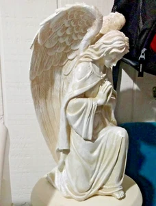Praying Angel Memorial Garden Statue Kneeling Large Wings Yard Patio Decor 16" - Picture 1 of 5