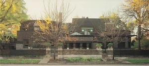 Frank Lloyd Wright Studio Home Oak Park IL Vintage Architecture LONG Postcard - Photo 1/2