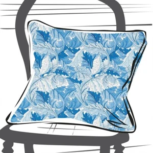 "William Morris and Co. Acanthus Woad Kissen 16x16" - Bild 1 von 2