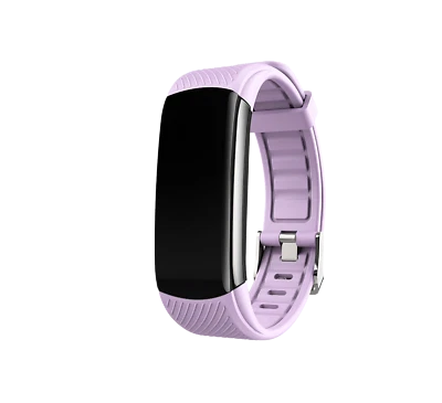 Smart Watch Purple Touch Bluetooth Heart Rate Fitness Waterproof For Android iOS - Image 1 of 4