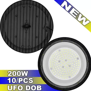 LED UFO High Bay Lights 10PACK 200W Factory Warehouse Commercial Light Fixtures - Picture 1 of 12