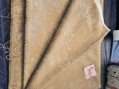 Beige BROCADE FLORAL JACQUARD BACKDROP FABRIC   BY YARD HOME DECOR - Image 1 of 3