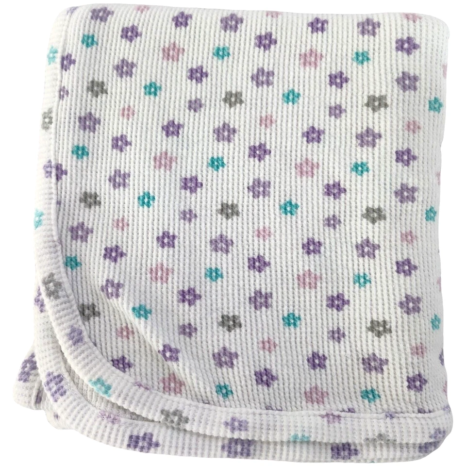 Manta térmica Koala bebé púrpura aguamarina gris flor gofre blanca niña Lovey Foto 1 de 3