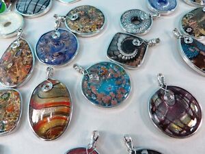wholesale lot of 10 lampwork glass pendants scarf jewelry necklace 