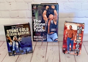 Stone Cold Steve Austin Hardcover book, DVD, and VHS Bundle Hell Yeah! - Picture 1 of 24