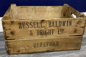 Vintage Wooden Russel, Baldwin & Bright Ltd Hereford  Crate - Picture 1 of 12