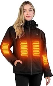 Antarctica Gear beheizbare gefütterte Jacke, leichter Mantel mit Kapuze 12V/5A - mittelschwarz - Bild 1 von 10