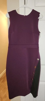 Vestido Andrew Marc púrpura y negro con detalles dorados nuevo con etiquetas estilo PL4FE74F talla 6 Foto 1 de 4